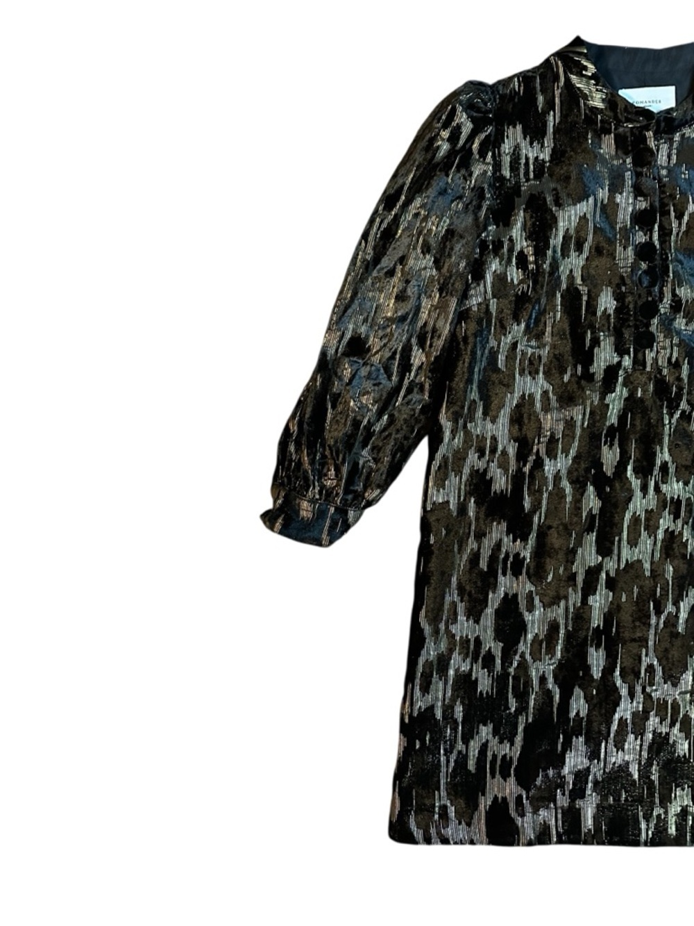 Pomander Place Metallic Velvet Burnout Samantha Dress M - Picture 4 of 7
